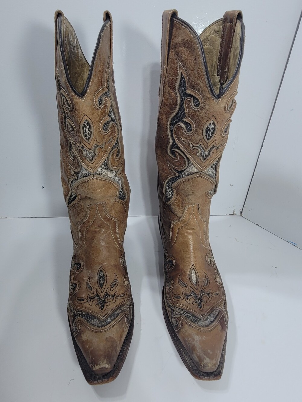 Innovacion Boots Women's Size 7 Cowboy Boots Brown Leather Western Snip Toe WOW